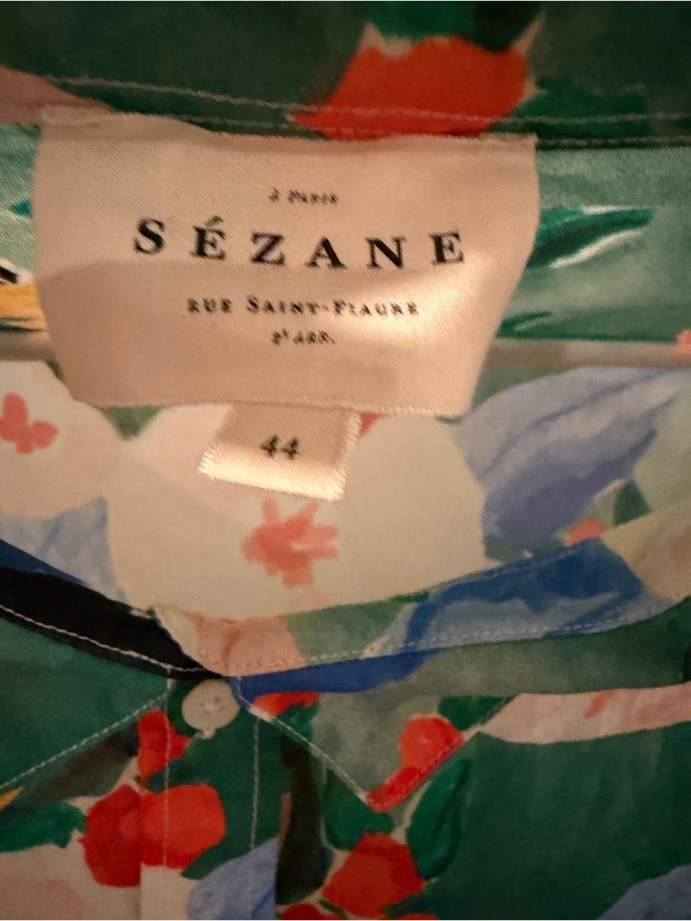 Sezane Button Down Shirt Delphe Floral Print, sz 12 US / 44 FR - Picture 6 of 10